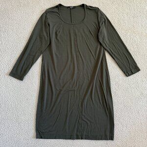 Q’neel Dress Long Sleeve Stretch‎ Pullover Midi Minimalist Casual